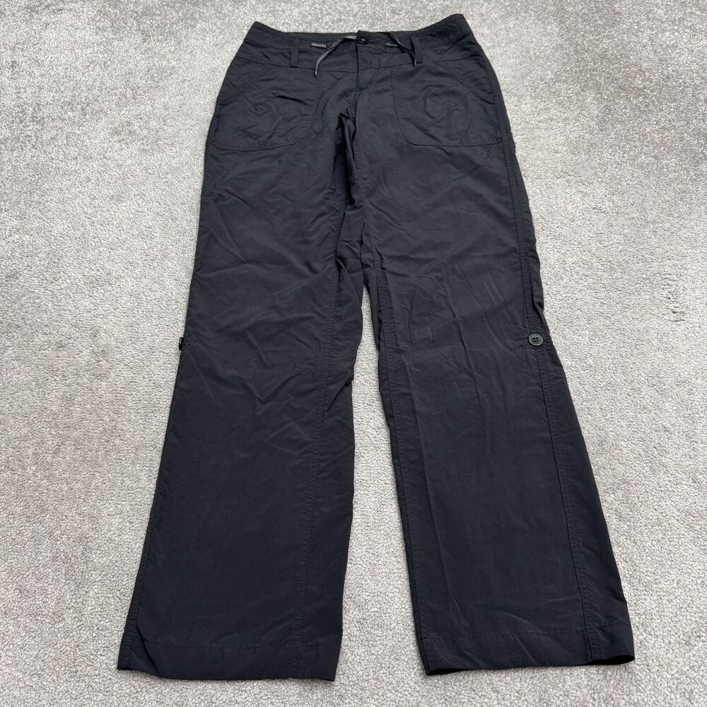 Kathmandu Hiking Cargo Outdoor Pants Women 8 Black Nylon Roll Up Hiking Gorpcore